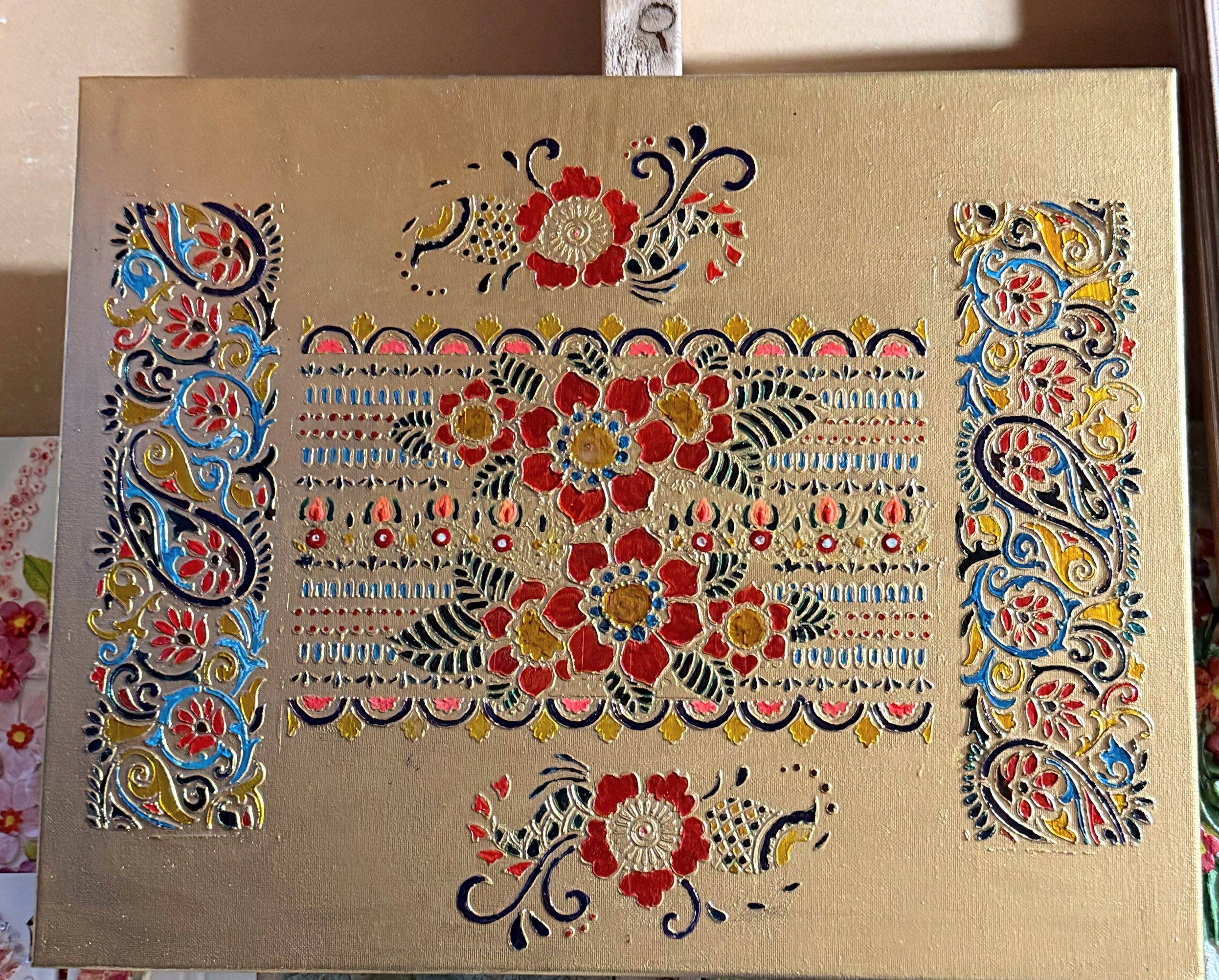 Garden of fire on canvas
