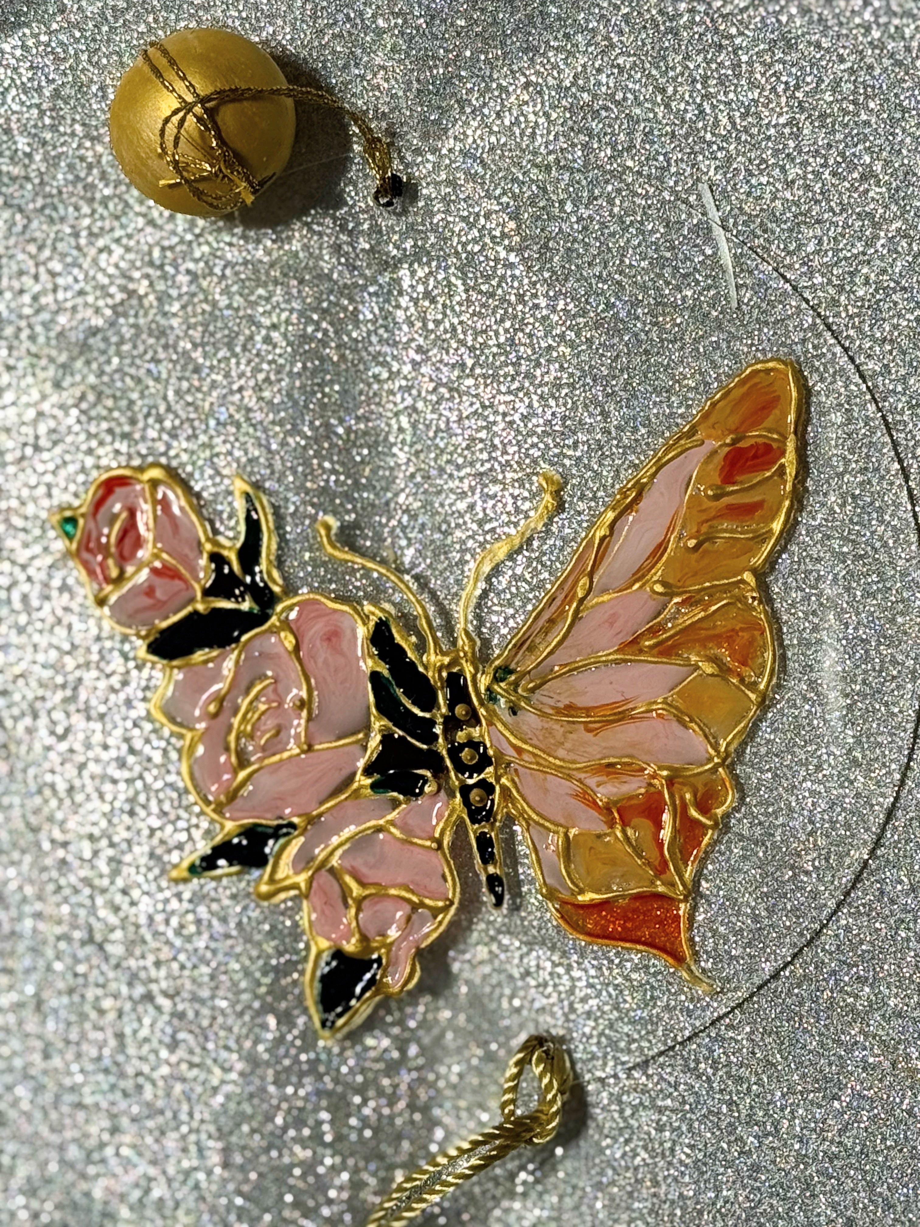 🌹🦋 Rosé Wings – 4" Hand-Painted Butterfly Acrylic Disk