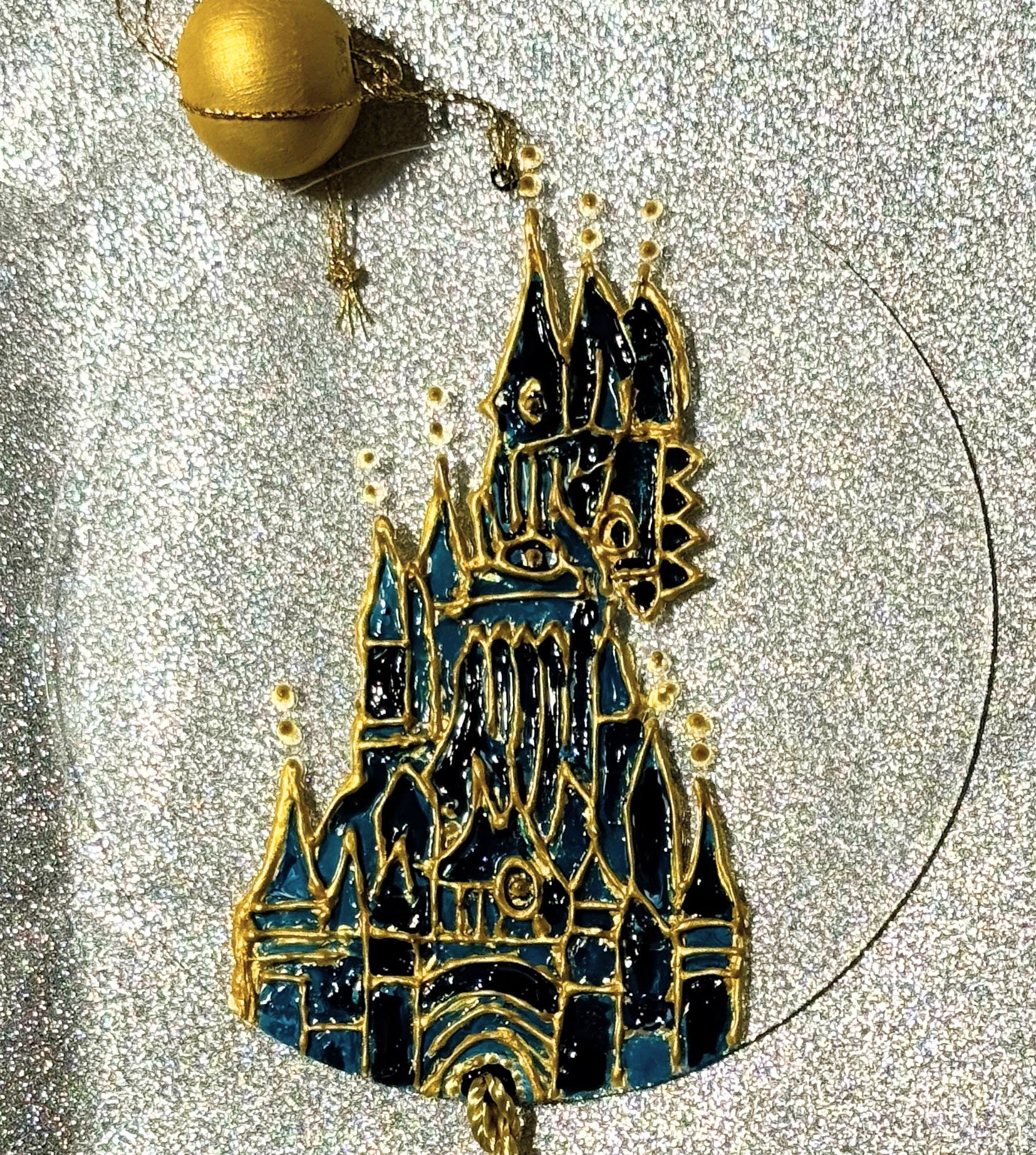 🏰 Midnight Majesty – 4" Hand-Painted Acrylic Castle Disk
