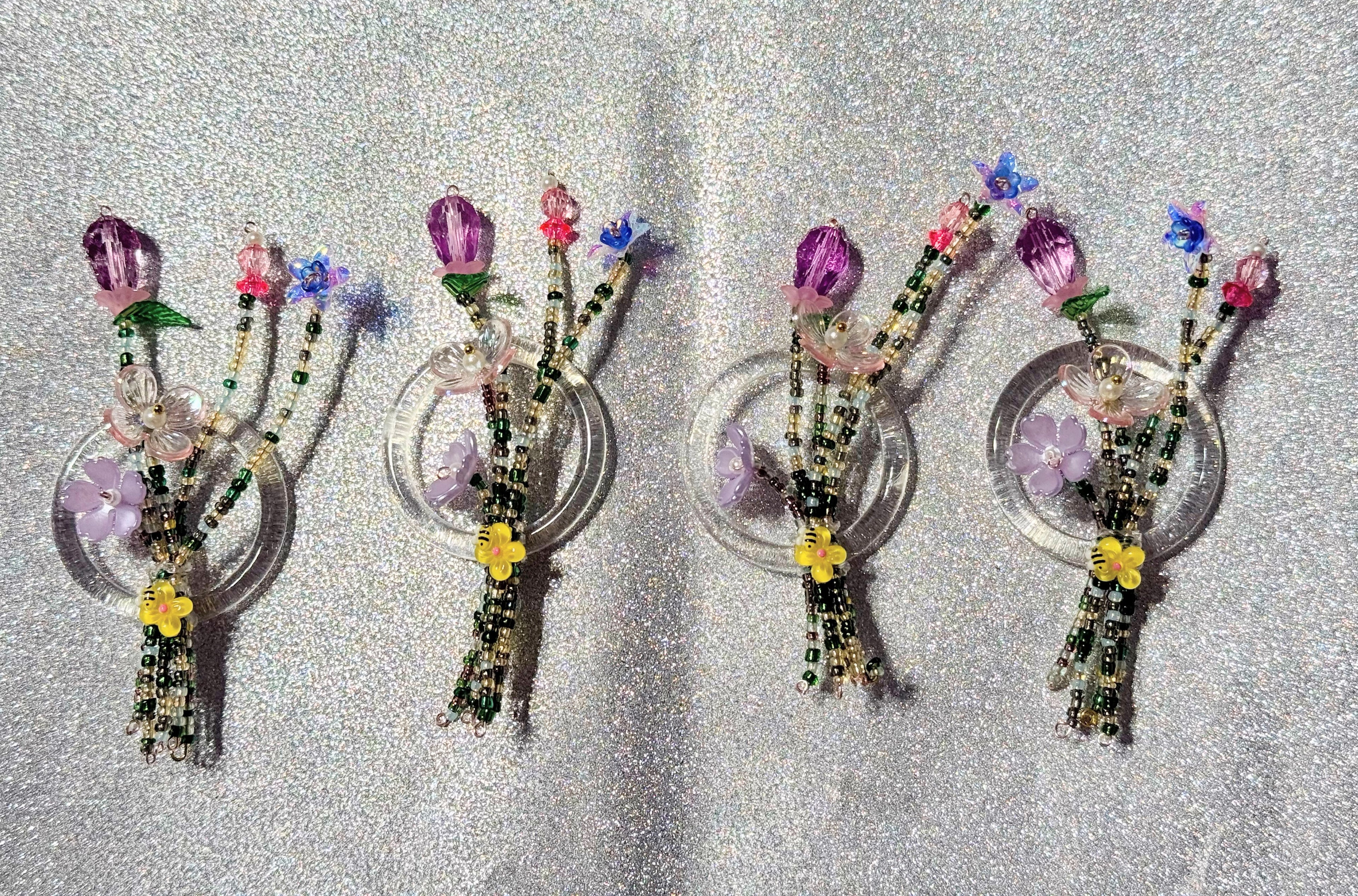 Flower bouquet Napkin rings (set of four)